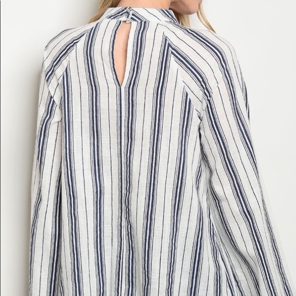 Navy Striped Blouse - Picture 2 of 3